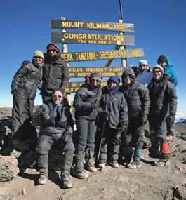 PEAK PERFORMANCE: Edward Evantash and Michael Eisenberg, both ’84, were part of a group who summited Tanzania’s Mount Kilimanjaro in August after a six-day climb.